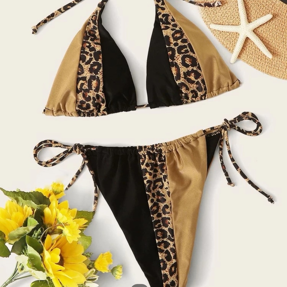 Leopard two piece swim suit